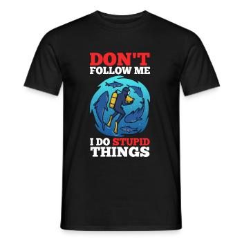 Ne me suivez pas, je fais des choses stupides, Skuba Diving - T-shirt homme - noir - Devant - AI Model Male 178 light (178cm)