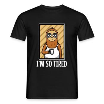Sloths sleep tired - Im so tired - Men's T-Shirt - black - Front - AI Model Male 178 light (178cm)