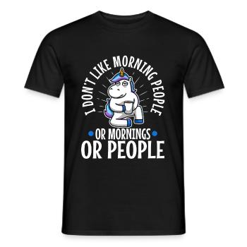 Ich hasse Morgenmenschen - Männer T-Shirt - Schwarz - Vorne - AI Model Male 178 light (178cm)