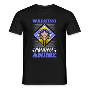 Avertissement peut commencer à parler d’anime - T-shirt homme - noir - Devant - AI Model Male 178 light (178cm)