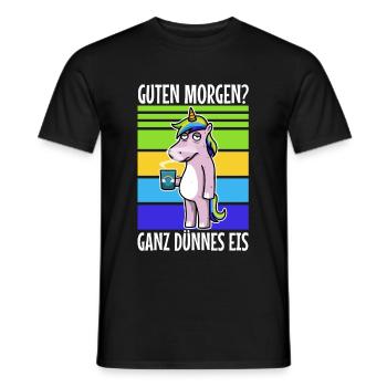 Guten morgen ganz dünnes eis - Männer T-Shirt - Schwarz - Vorne - AI Model Male 178 light (178cm)