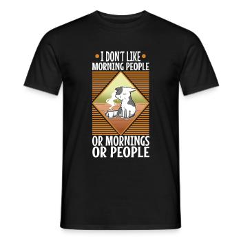 I Dont like morning people or mornings or people - Men's T-Shirt - black - Front - AI Model Male 178 light (178cm)