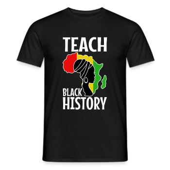 Teach Black History - Men's T-Shirt - black - Front - AI Model Male 178 light (178cm)