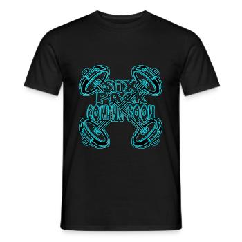 Six Pack à venir 22 - T-shirt homme - noir - Devant - AI Model Male 178 light (178cm)