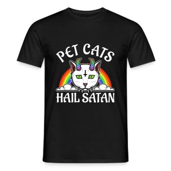 Pet Cats Hail Satan - Männer T-Shirt - Schwarz - Vorne - AI Model Male 178 light (178cm)