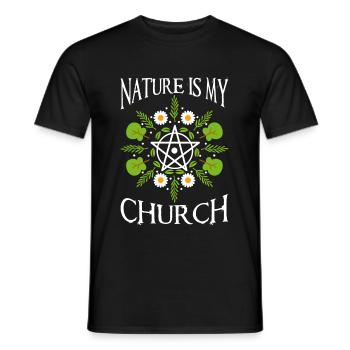 Nature Is My Church - Männer T-Shirt - Schwarz - Vorne - AI Model Male 178 light (178cm)
