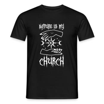 La nature est mon église - T-shirt homme - noir - Devant - AI Model Male 178 light (178cm)
