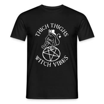 Thick Thighs Witch Vibes - Men's T-Shirt - black - Front - AI Model Male 178 light (178cm)