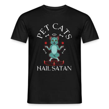 Pet Cats Hail Satan - Männer T-Shirt - Schwarz - Vorne - AI Model Male 178 light (178cm)