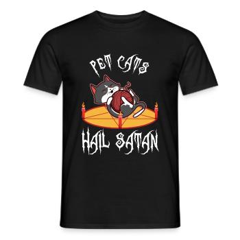 Pet Cats Hail Satan - Männer T-Shirt - Schwarz - Vorne - AI Model Male 178 light (178cm)