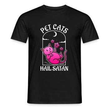 Pet Cats Hail Satan - Männer T-Shirt - Schwarz - Vorne - AI Model Male 178 light (178cm)