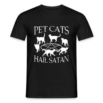 Pet Cats Hail Satan - Männer T-Shirt - Schwarz - Vorne - AI Model Male 178 light (178cm)