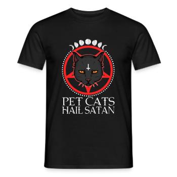 Pet Cats Hail Satan - Männer T-Shirt - Schwarz - Vorne - AI Model Male 178 light (178cm)