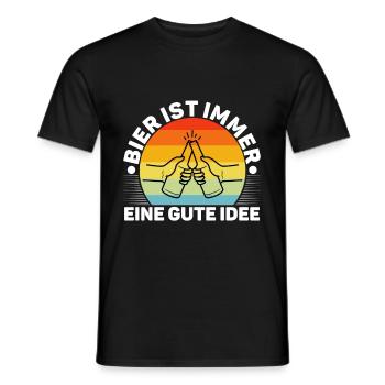Bier ist immer eine gute idee - Männer T-Shirt - Schwarz - Vorne - AI Model Male 178 light (178cm)