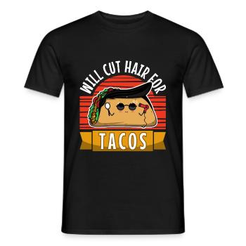 Will Cut Hair For Tacos - Männer T-Shirt - Schwarz - Vorne - AI Model Male 178 light (178cm)