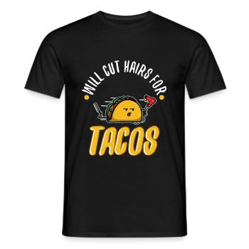 Will Cut Hair For Tacos - Männer T-Shirt - Schwarz - Vorne - AI Model Male 178 light (178cm)