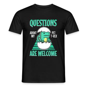 Posez-moi des questions sur mon trex - T-shirt homme - noir - Devant - AI Model Male 178 light (178cm)