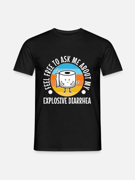 Posez-moi des questions sur ma diarrhée explosive - T-shirt homme - noir