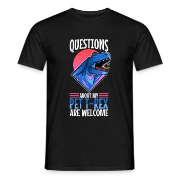 Posez-moi des questions sur mon trex - T-shirt homme - noir - Devant - AI Model Male 178 light (178cm)