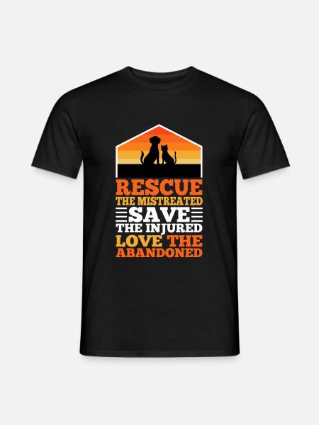 Rescue the mistreated - Männer T-Shirt - Schwarz