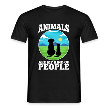 Animals are my kind of people - Men's T-Shirt - black - Front - AI Model Male 178 light (178cm)