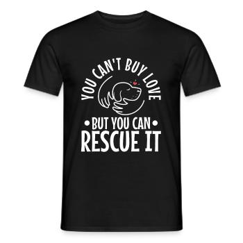 You can't buy love but you can rescue it - Men's T-Shirt - black - Front - AI Model Male 178 light (178cm)