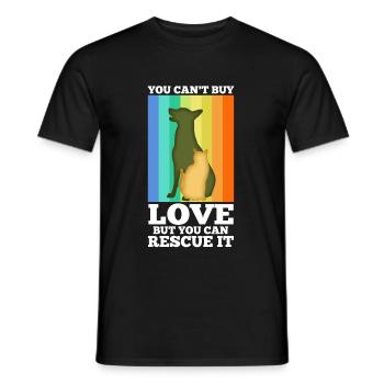 You can't buy love but you can rescue it - Men's T-Shirt - black - Front - AI Model Male 178 light (178cm)