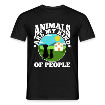 Animals are my kind of people - Men's T-Shirt - black - Front - AI Model Male 178 light (178cm)