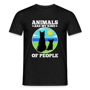 Les animaux sont mon genre de personnes - T-shirt homme - noir - Devant - AI Model Male 178 light (178cm)