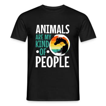 Animals are my kind of people - Men's T-Shirt - black - Front - AI Model Male 178 light (178cm)