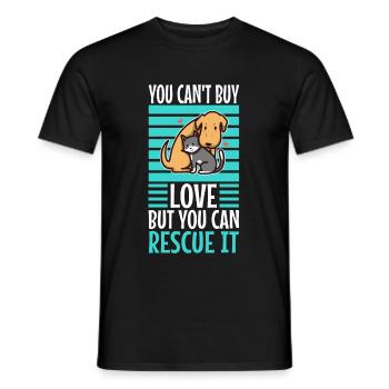 You can't buy love but you can rescue it - Men's T-Shirt - black - Front - AI Model Male 178 light (178cm)