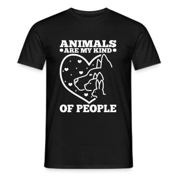 Les animaux sont mon genre de personnes - T-shirt homme - noir - Devant - AI Model Male 178 light (178cm)