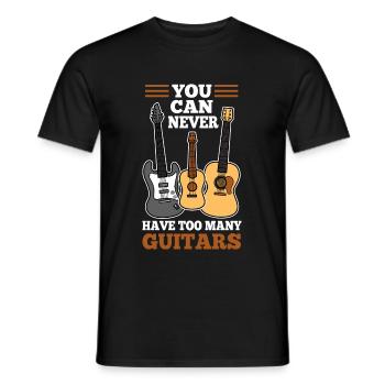 You can never have too many guitars - Men's T-Shirt - black - Front - AI Model Male 178 light (178cm)