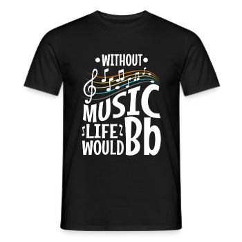 Without music life would b flat - Männer T-Shirt - Schwarz - Vorne - AI Model Male 178 light (178cm)