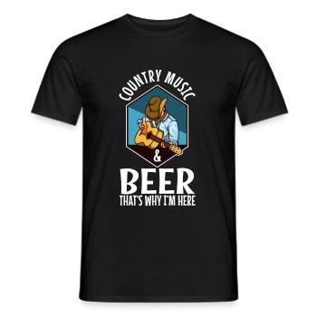 Country music and beer thats why im here - Männer T-Shirt - Schwarz - Vorne - AI Model Male 178 light (178cm)