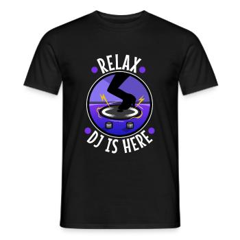 Relax the DJ is here - Men's T-Shirt - black - Front - AI Model Male 178 light (178cm)