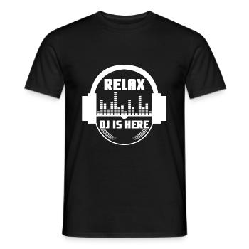 Relax the DJ is here - Men's T-Shirt - black - Front - AI Model Male 178 light (178cm)