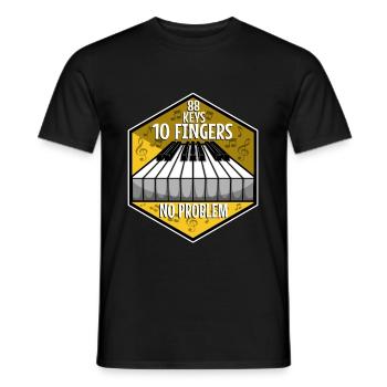 88 keys 10 fingers no problem - Männer T-Shirt - Schwarz - Vorne - AI Model Male 178 light (178cm)
