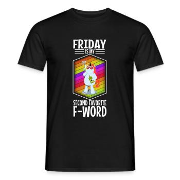 Vendredi est mon deuxième mot préféré - T-shirt homme - noir - Devant - AI Model Male 178 light (178cm)