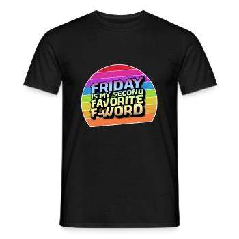 Vendredi est mon deuxième mot préféré - T-shirt homme - noir - Devant - AI Model Male 178 light (178cm)
