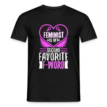 Feminist is my second favorite f word - Men's T-Shirt - black - Front - AI Model Male 178 light (178cm)