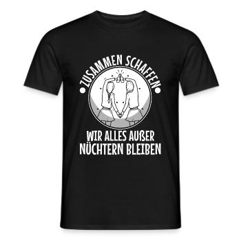 Zusammen schaffen wir alles außer nüchtern bleiben - Männer T-Shirt - Schwarz - Vorne - AI Model Male 178 light (178cm)