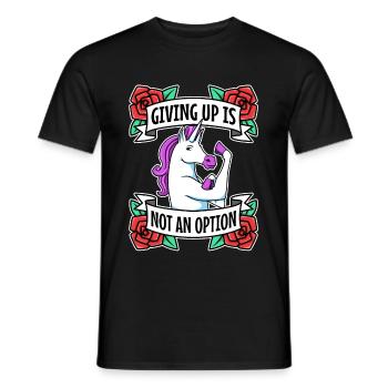 Giving up is not an option - Men's T-Shirt - black - Front - AI Model Male 178 light (178cm)