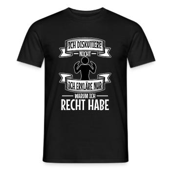Ich diskutiere nicht ich erkläre nur warum ich - Männer T-Shirt - Schwarz - Vorne - AI Model Male 178 light (178cm)