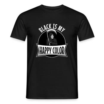 Black is my happy color, Reaper - Männer T-Shirt - Schwarz - Vorne - AI Model Male 178 light (178cm)