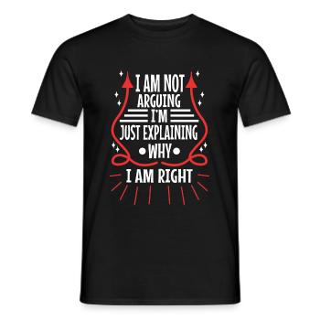 I am not arguing im just explaining why i am right - Men's T-Shirt - black - Front - AI Model Male 178 light (178cm)