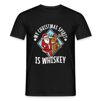 Mon de Noël est le whisky - T-shirt homme - noir - Devant - AI Model Male 178 light (178cm)