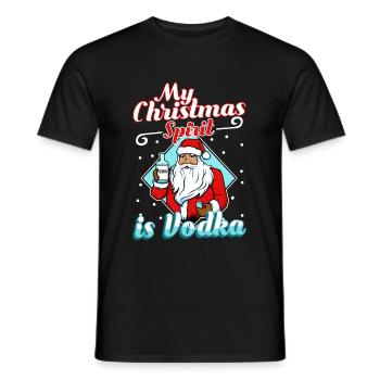 My christmas spirit is vodka - Men's T-Shirt - black - Front - AI Model Male 178 light (178cm)