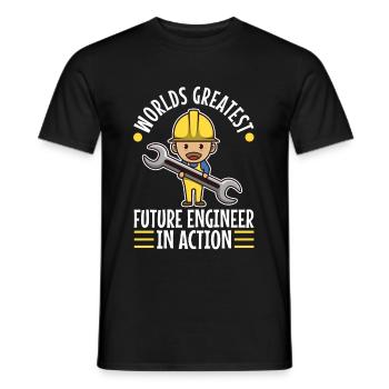 World greatest future engineer in action - Männer T-Shirt - Schwarz - Vorne - AI Model Male 178 light (178cm)