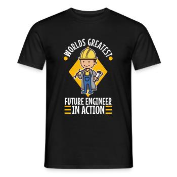World greatest future engineer in action - Männer T-Shirt - Schwarz - Vorne - AI Model Male 178 light (178cm)